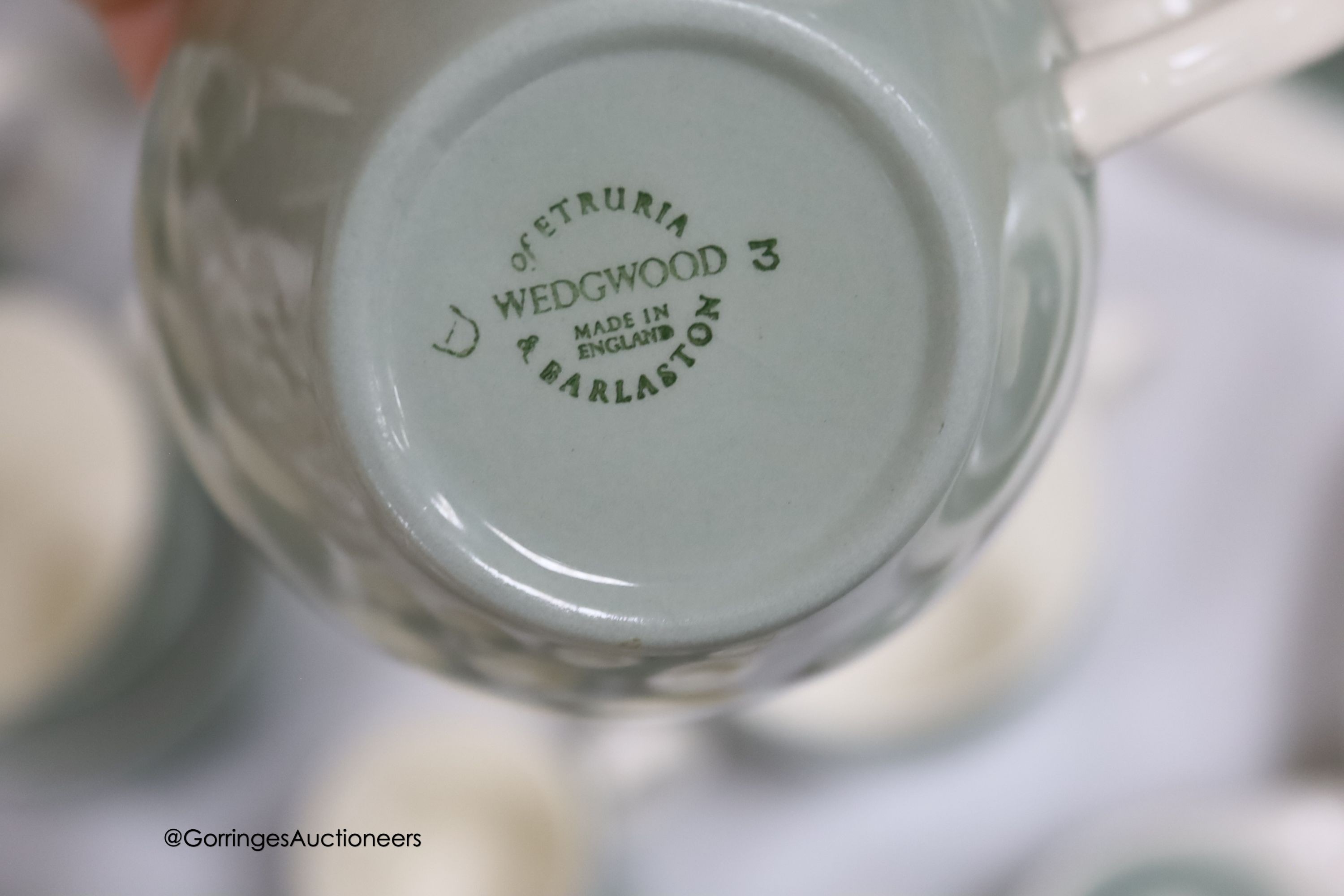 A Wedgwood Barlaston green tea dinner and breakfast service